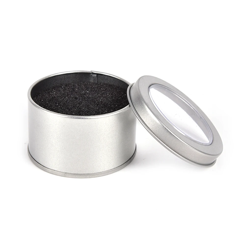 

Round Metal Jewelry Wrist Watch Display Box Storage Organizer Case With Cushion