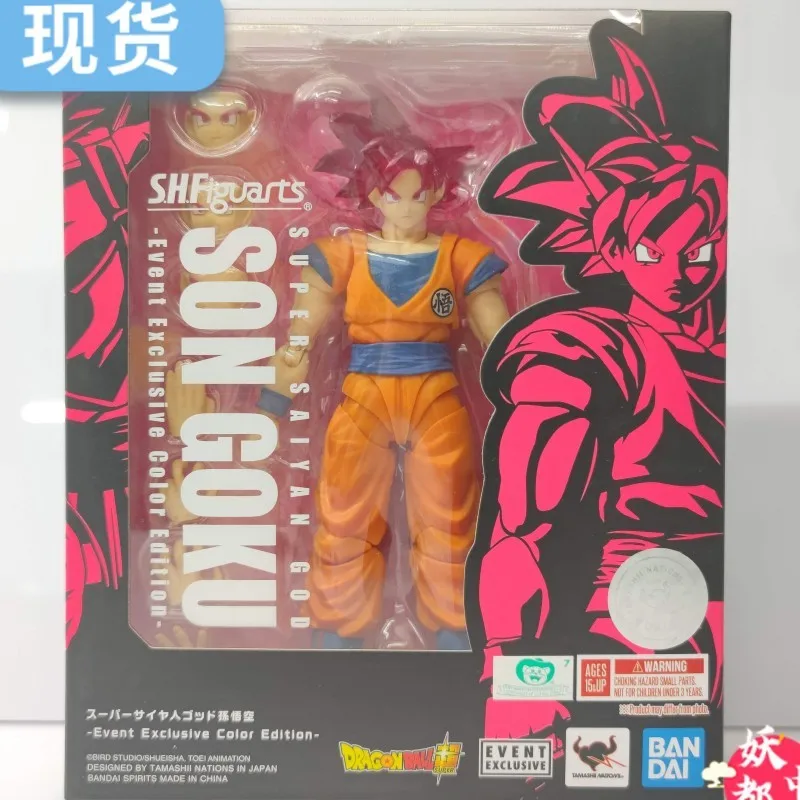 

14cm Anime Action Figure Dragon Ball Super Original Bandai S.h.figuarts Shf Super Saiyan God Son Goku Event Exclusive Color Toy