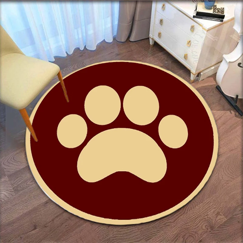 

Cartoon cat paw pattern printing round carpet floor mat rugs rugs for bedroom play mat baby carpet rugs living room