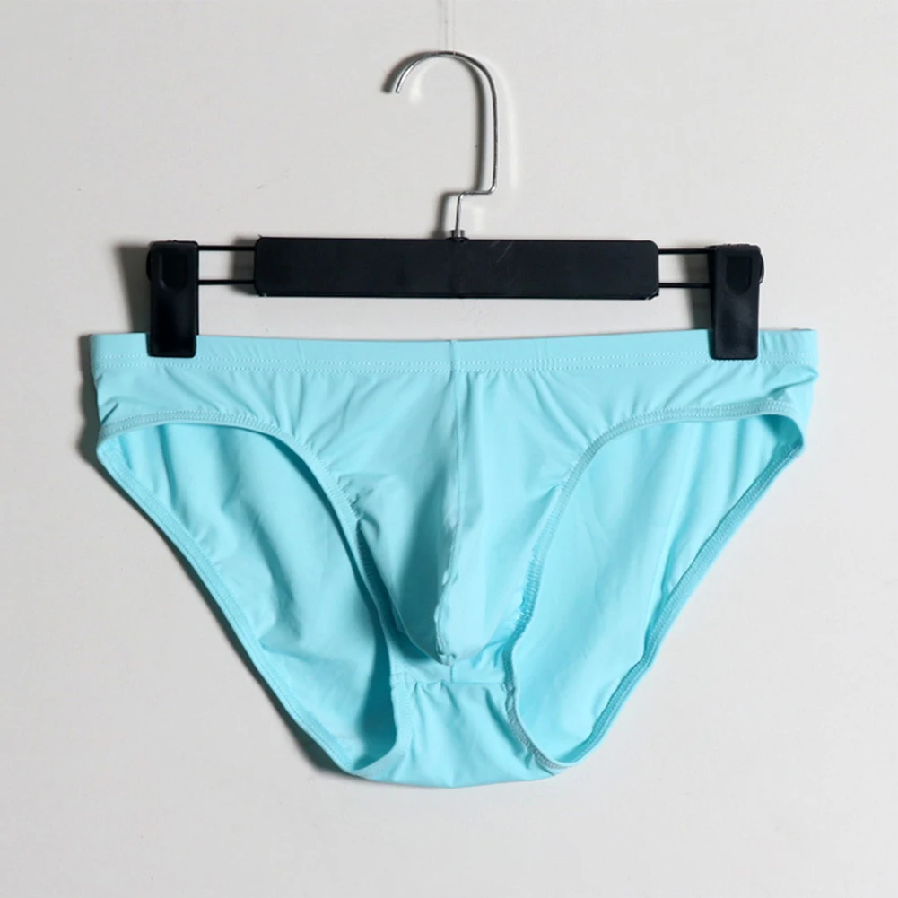 

Sexy Men Briefs Ice Silk Mens Low-rise Panties Soft Super Elasticity Underwear Breathable Underpants See-through Short Trunks