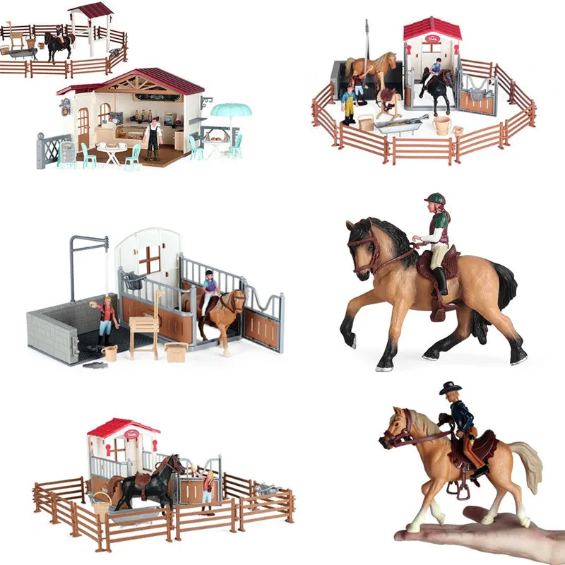 

Имитация фермы, серия домиков, фигурки героев, эмуляция лошади, стабильный игровой набор, модель животного, развивающая миниатюрная милая д...