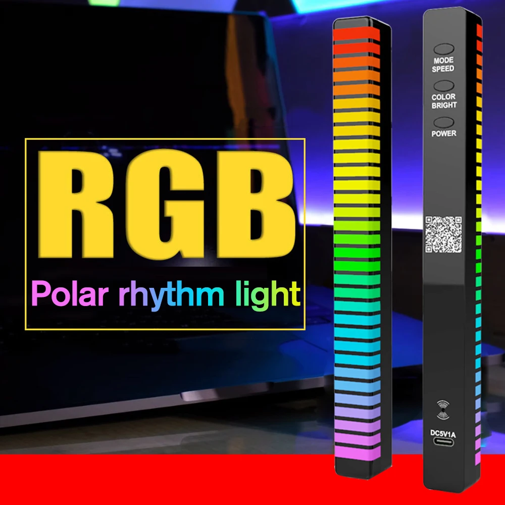 

2022 RGB светодиодный ночсветильник с управлением звуком музыкальный пикап ритм-голос атмосферная лампа тыловая подсветка светильник для автомобиля бар украшение дома