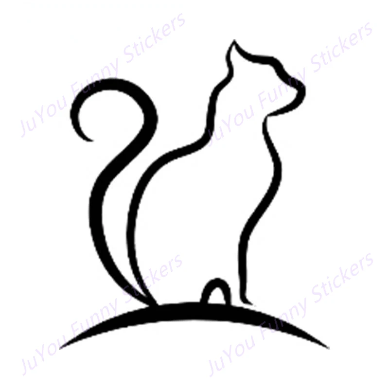 

JuYou Funny Stickers Exterior Accessories Cute Cat Decals Vinyl Material Car Stickers Waterproof Skateboard Funny Decoration