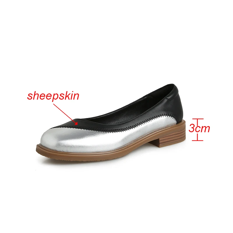 Cialisa Shoes For Women 2023 Spring New Style Round Toe ladies Flats Mixed Color Genuine Leather Handmade Dress Female Footwear