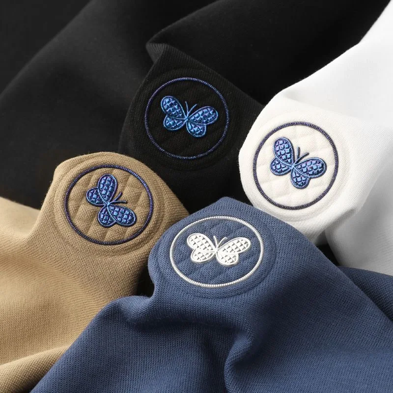 Высококачественный резиновый свитер с круглым вырезом и бабочками модный