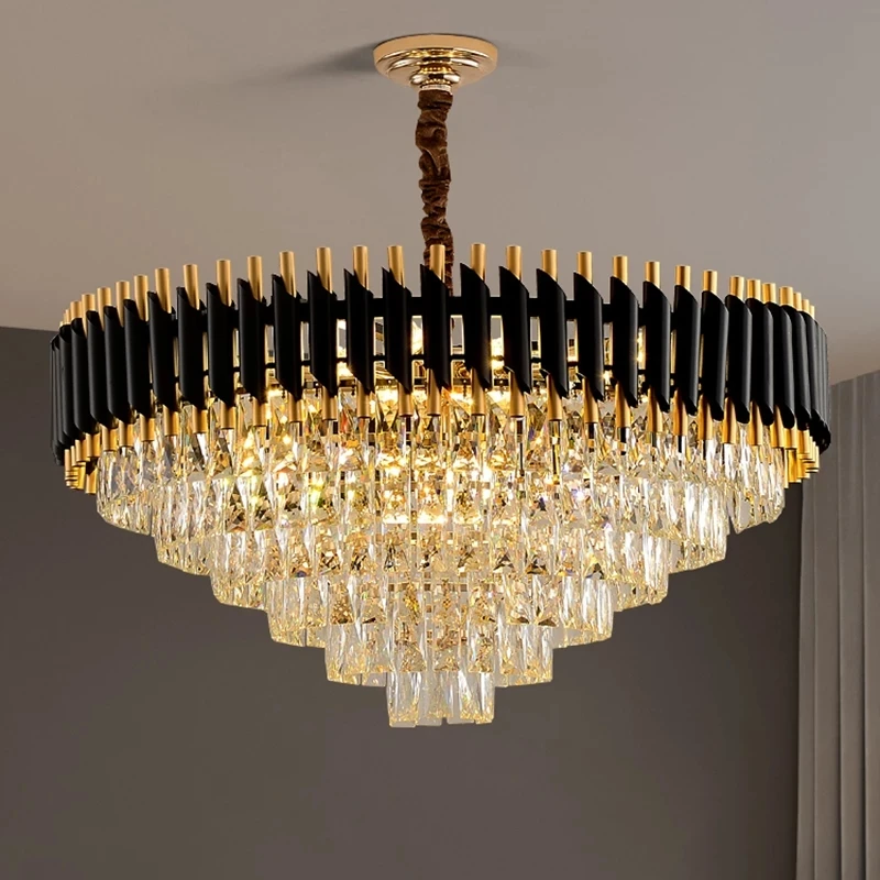 

Modern Luxury Crystal Chandeliers For Living Room Dining Room Black Led chandelier Indoor Lighting DHL Fedex