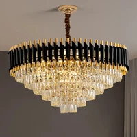 modern luxury crystal chandeliers for living room dining room black led chandelier indoor lighting dhl fedex