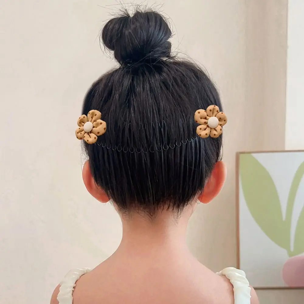 

Flower U Shape Hair Styling Comb Cute Dots Fixed Combs Invisible Extra Hair Holder Hair Clip Headwear Curve Needle Bangs Daily