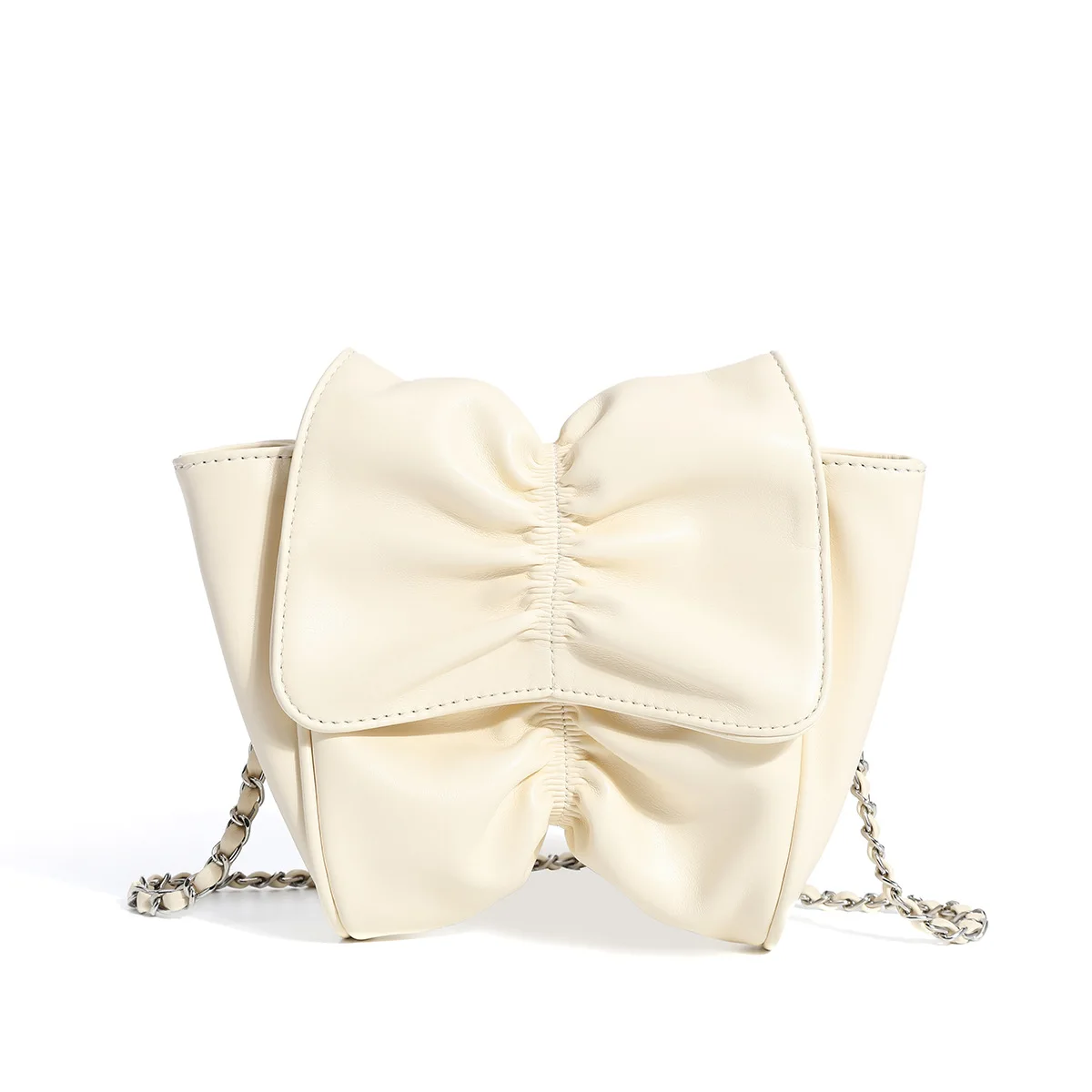

Niche Design Women's Bag 2022 Summer New High-end Bow Elegant Chain Messenger Bag Fashion All-match Personality Pleated Bag