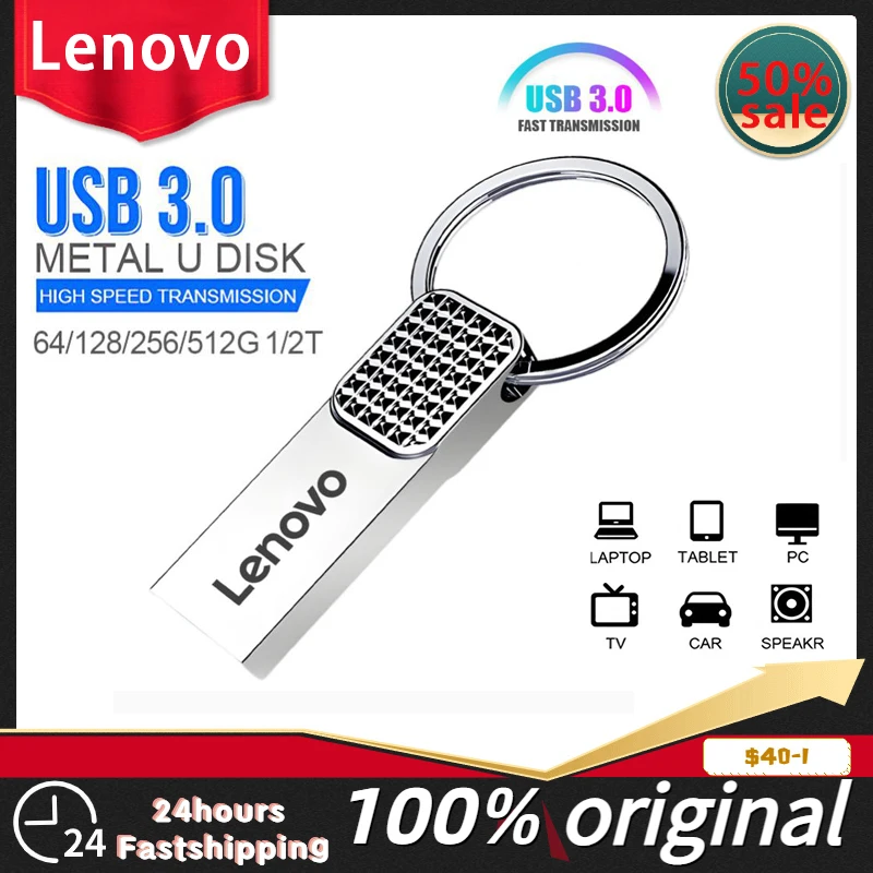 

Lenovo 2TB USB Metal Flash Drive Memory 1TB 512GB 256GB 128GB Waterproof Usb Stick High Speed Flash Memory Card OTG Pen Drive