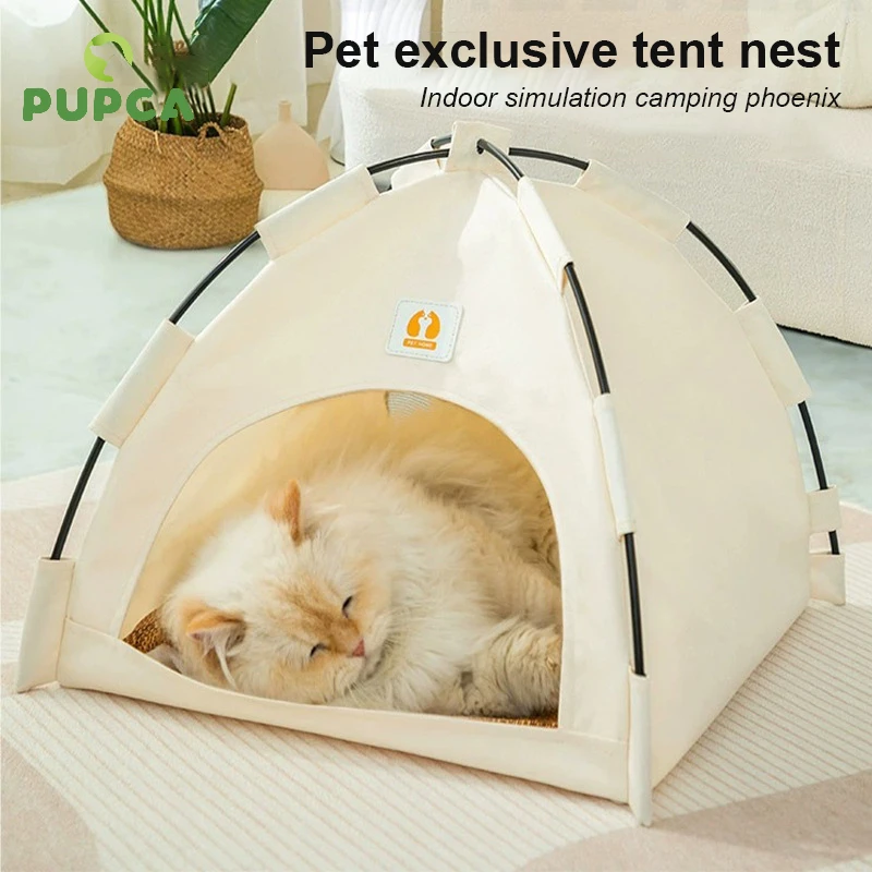 

Pet Tent Bed Cats House Supplies Products Accessories Warm Cushions Furniture Sofa Basket Beds Winter Clamshell Kitten Tents Cat