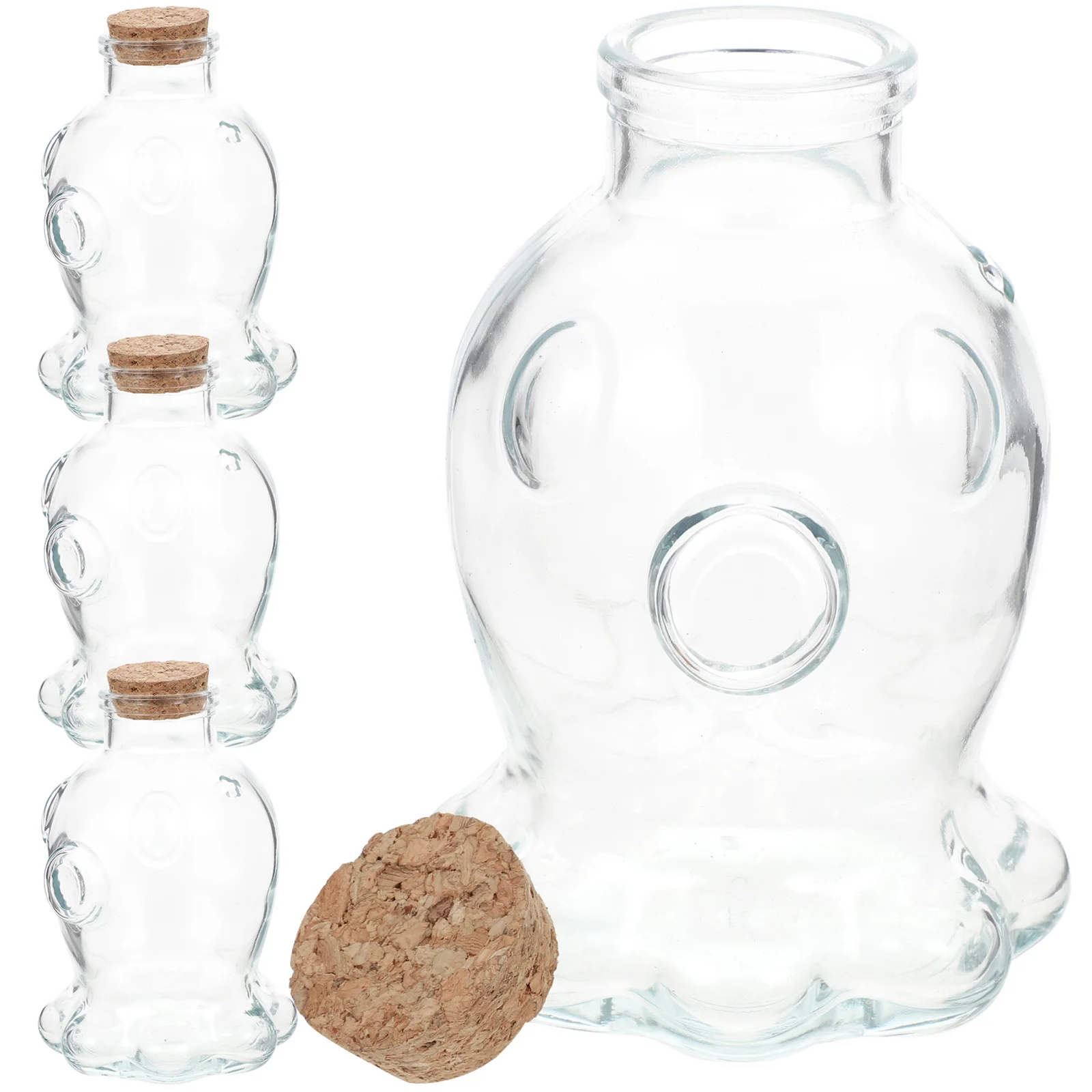 

4pcs Clear Wishing Bottles DIY Wishing Bottles with Corks Transparent Sand Bottles
