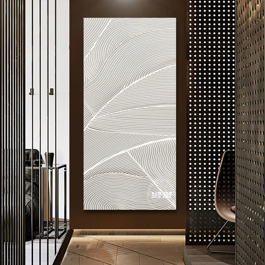 Картина маслом на холсте Настенная картина с абстрактными линиями без рамки -