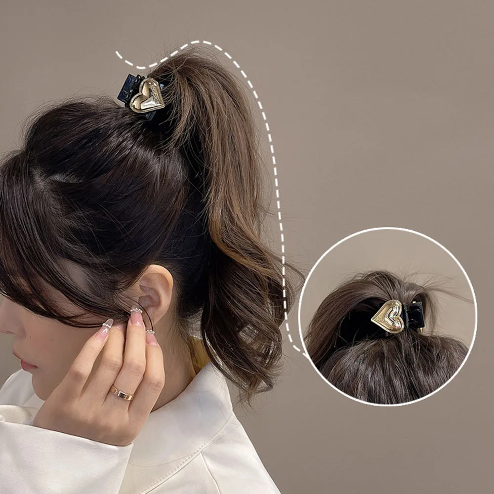 

Small Mini Hair Claw Clip For Women Girl Metal Heart Hairpin Handmade Korean Fashion Accessories Wholesale