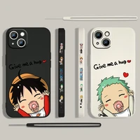 hot onepiece luffy for apple iphone 13 12 mini 11 pro xs max xr x 8 7 6s se plus liquid left rope silicone phone case