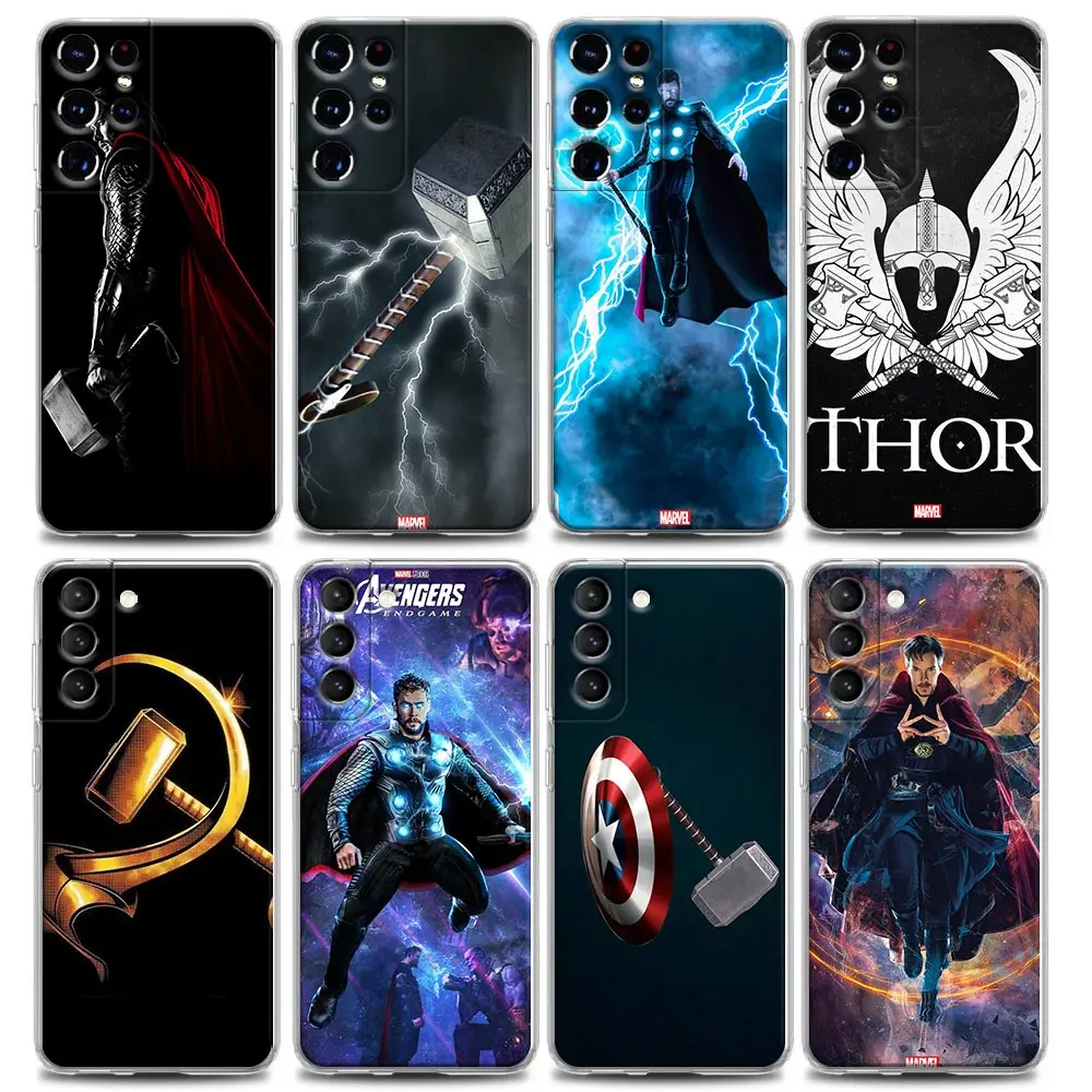 

Clear Phone Case for Samsung S9 S10 4G S10e S20 S21 Plus Ultra FE 5G M51 M31 M21 Case Soft Silicone COOL Marvel Hero Thor
