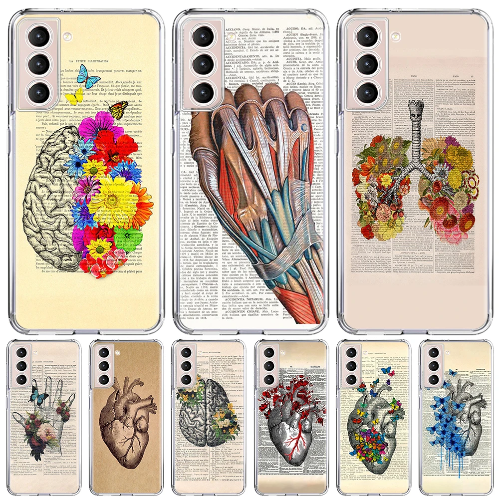 

Medical Human Organs Brain Meridian Kidney Case for Samsung Galaxy S23 S22 Ultra S21 S20 FE S10 5G S9 S8 Plus S10e S7 Edge Cover
