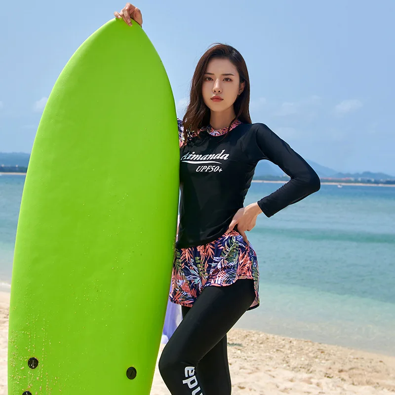 Long Sleeve Two & Three Piece Muslim Swimwear Islamic Swimming Suit For Women Full Body Swimsuit Skirt Modest Clothing Boerkini