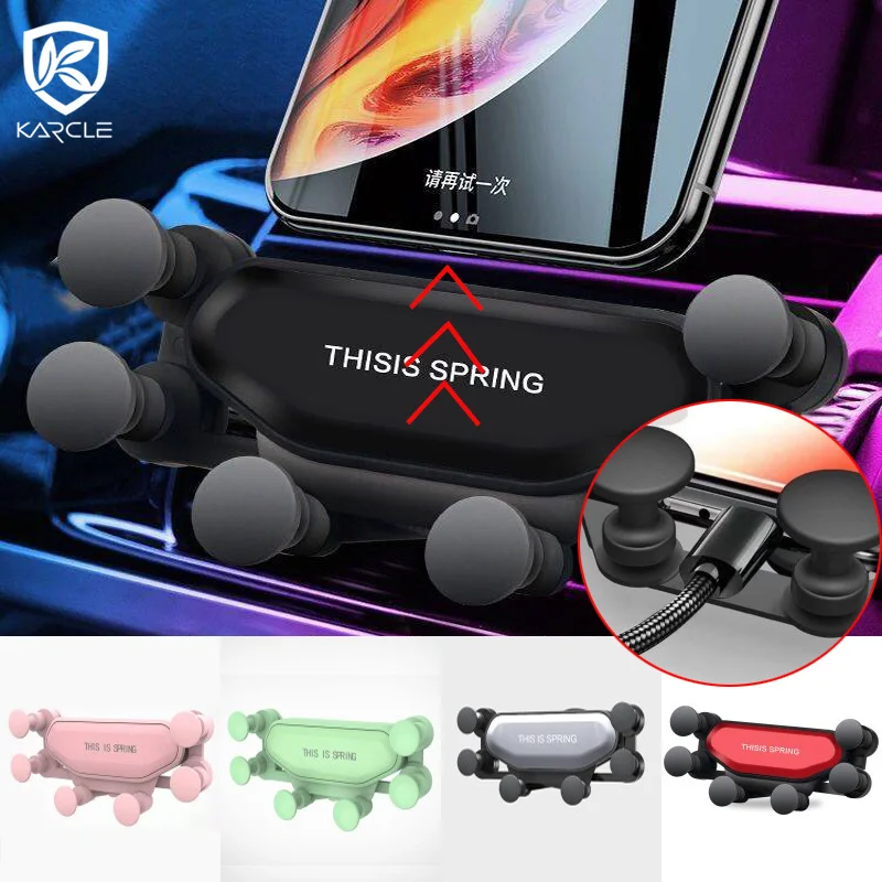 

Универсальный гравитационный Автомобильный держатель для телефона с поворотом на 360 °, крепление на вентиляционное отверстие, поддержка GPS-...