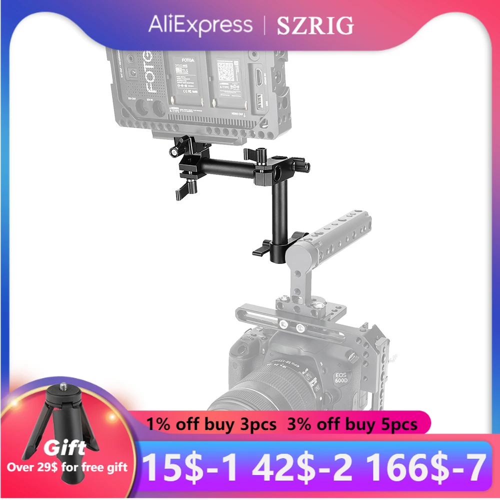 

SZRIG 2" 15mm Micro Rod Aluminum Made & Flexible 15mm Single Rod Clamp Adapter & Quick Release NATO Rail Clamp