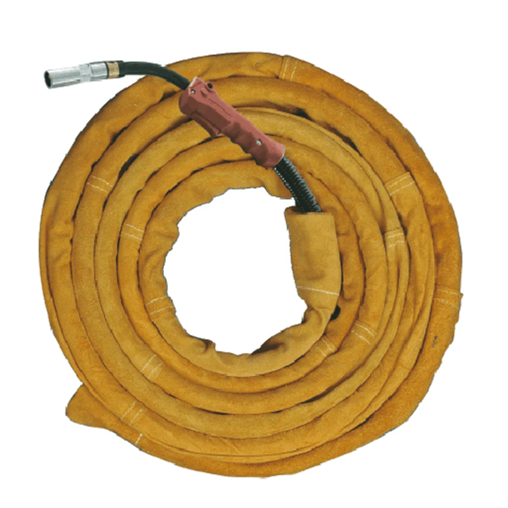 

TIG Mig Cowhide Leather Welding Torch Cable Hose Cover 12ft L 4in Wide Welding Torch Cable Cover Two Layers Of Leather Cover