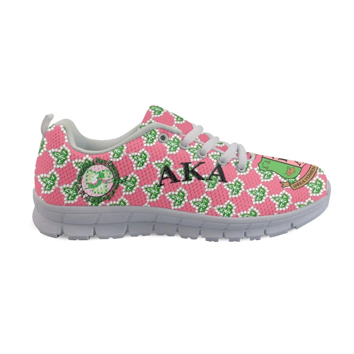 Alpha Kappa Alpha Luxury Brand Ladies Mesh Sneakers Casual Running Shoes for Women Girls Lace Up Flat Footwear Personalized Gift