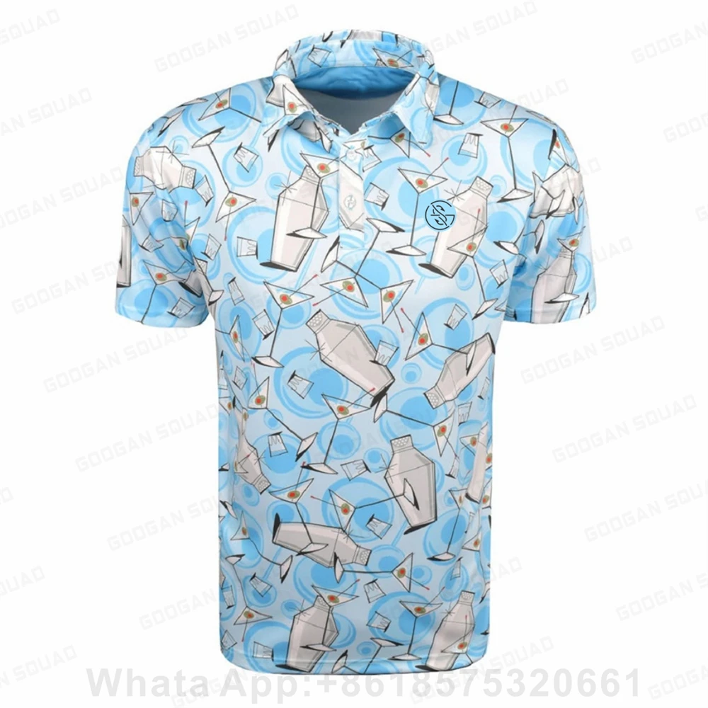 Men Golf Polo Shirt Fashion Summer Short Sleeves Outdoor Golf Shirts Sports Shirts Casual T-shirt Quick Dry Breathable Clothing