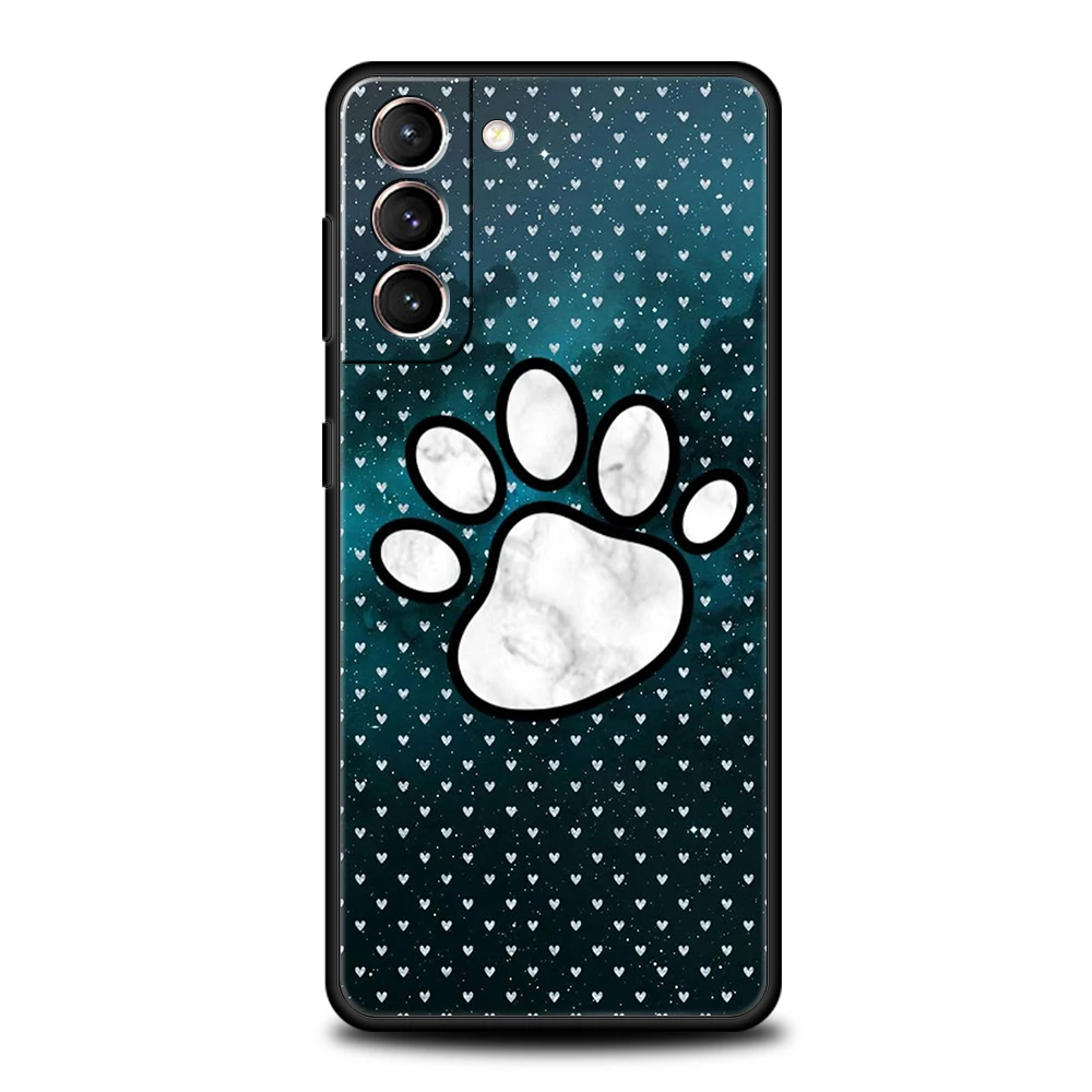 Милый чехол для телефона Собачий след лапы Samsung Galaxy S24 S23 S22 S20 S21 FE Ultra S10 S10E S9 S8 Plus 5G
