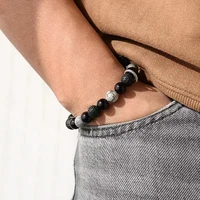 8mm 10mm tiger eye bead bracelet natural lava rock yoga healing balance adjustable braided rope bracelet ladies mens