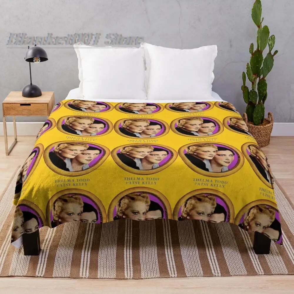 

Sofa Blanket Plaid With Tassels For Couch Thelma Todd andPatsy Kelly Delightful 1930's comediennes Throw Blanket