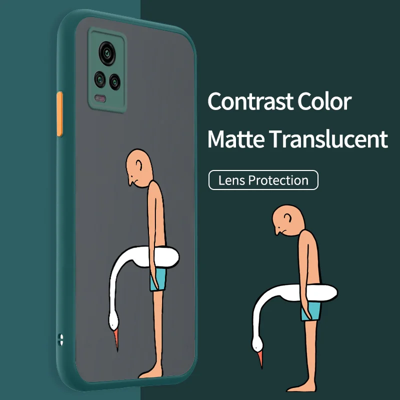 

Translucent Matte Phone Case for vivo V20 2020 2021 V11 V11i V15 V17 S1 Pro China V19 X21s Z3 Z3i Downcast Man Armor Case