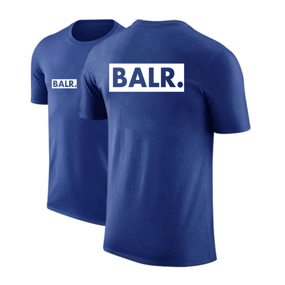 Футболка BALR мужская с круглым вырезом хлопковая Однотонная рубашка принтом и