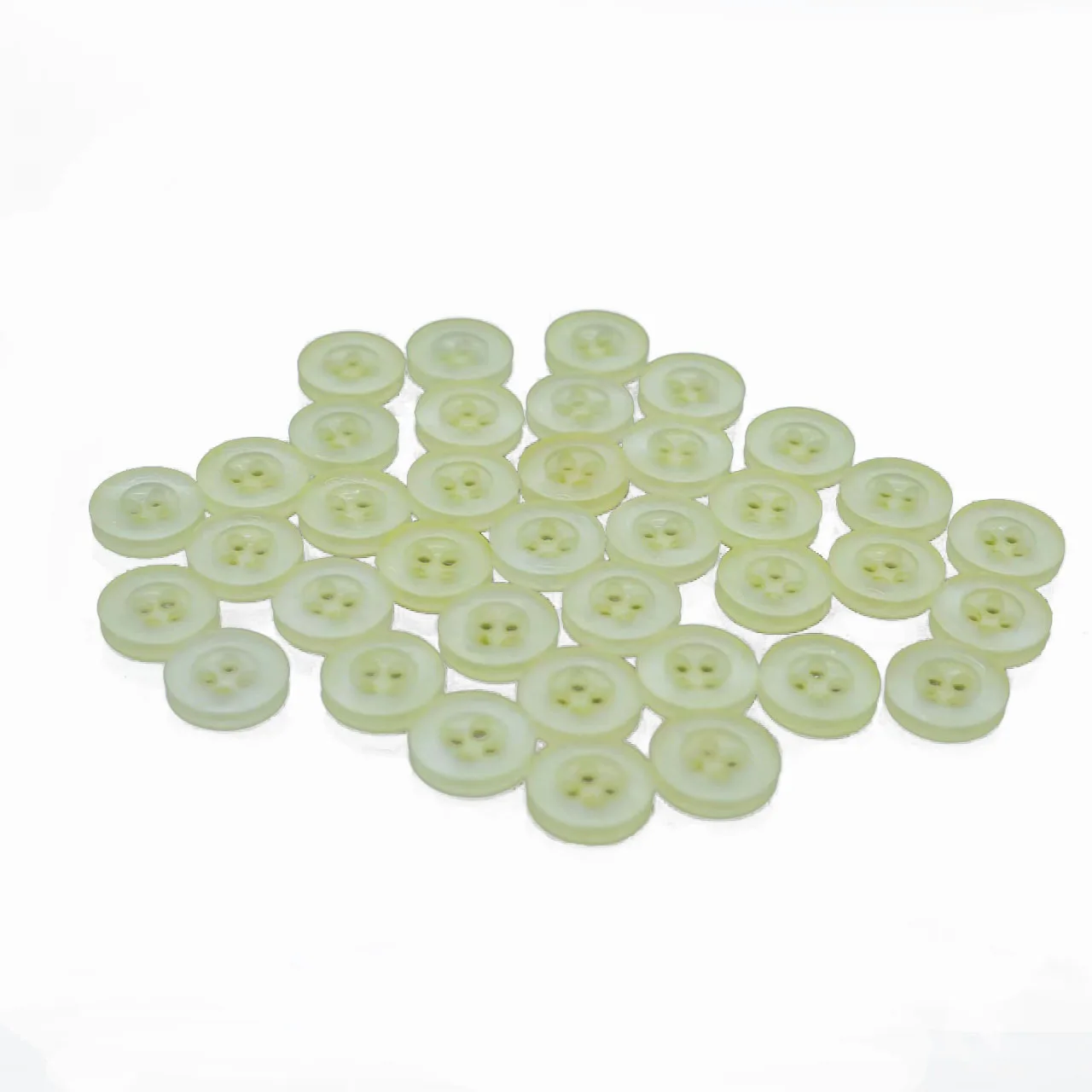 

500 pcs 11mm Resin yellow buttons 4-hole white rhinestone children's sweaters buttons