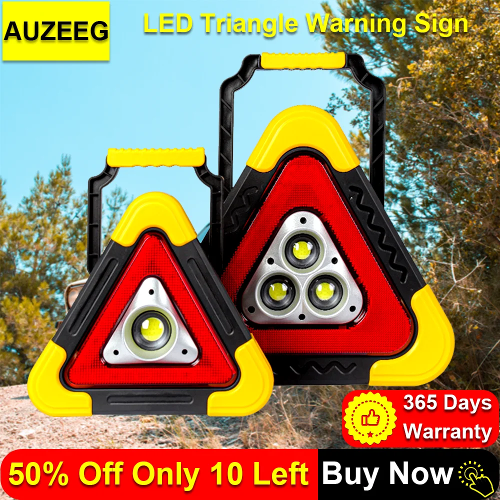 

LED Strobe Car Warning Light, Solar Triangle Warning Light With Flashlight/Camping Lights/Power Bank Motorcycle Strobe Light