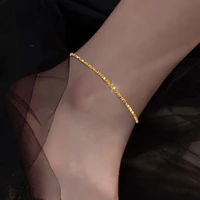 kioozol 316l stainless steel metal anklet for women fashion foot chain gold sivler color 2022 new jewelry accessories ko2