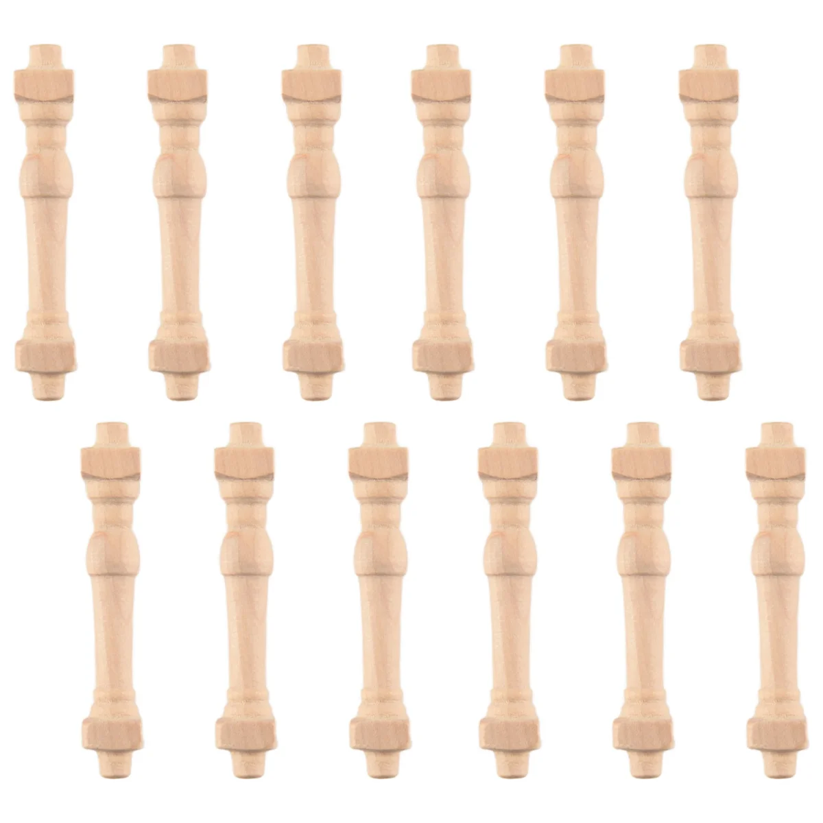 12 шт. DIY шпиндели балясины деревянный кукольный домик миниатюрные масштаб 1/12