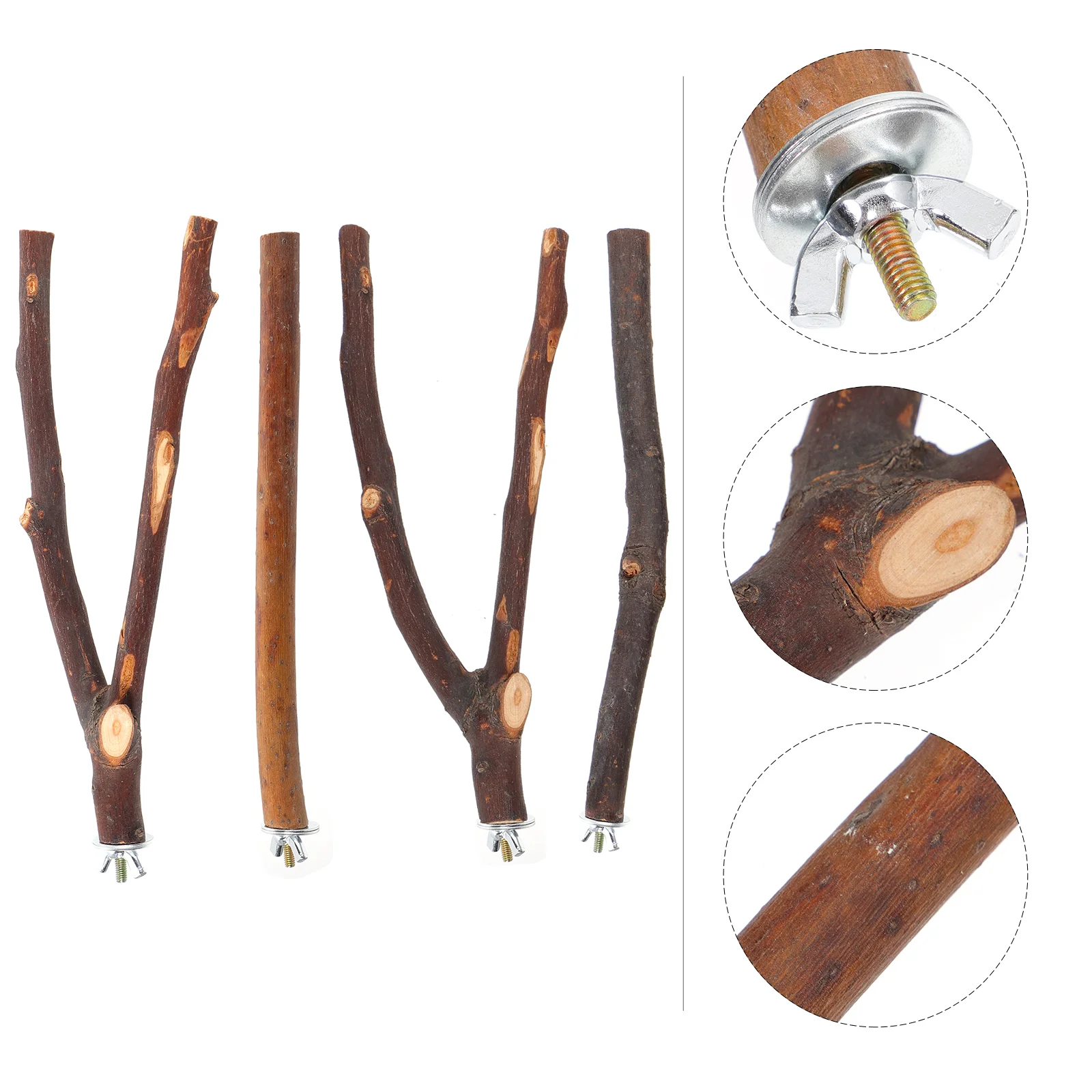 

4pcs Bird Perch Pole Parakeet Standing Branch Parrot Climbing Wood Perch