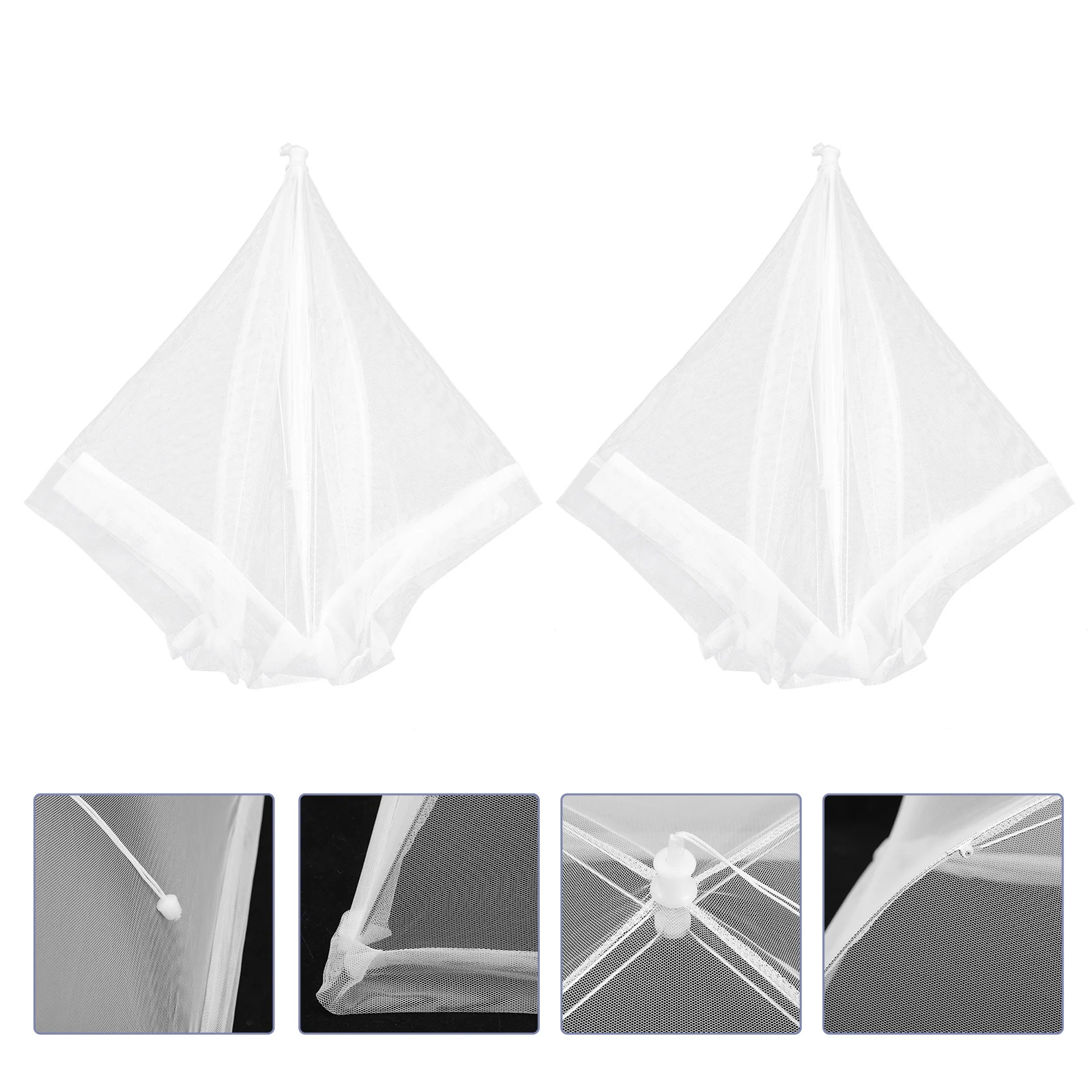 

2Pcs Cover Mesh Tent- Nets Collapsible Screens Canopy Protector Dish Pan Lid For Home Outdoor Party Picnic