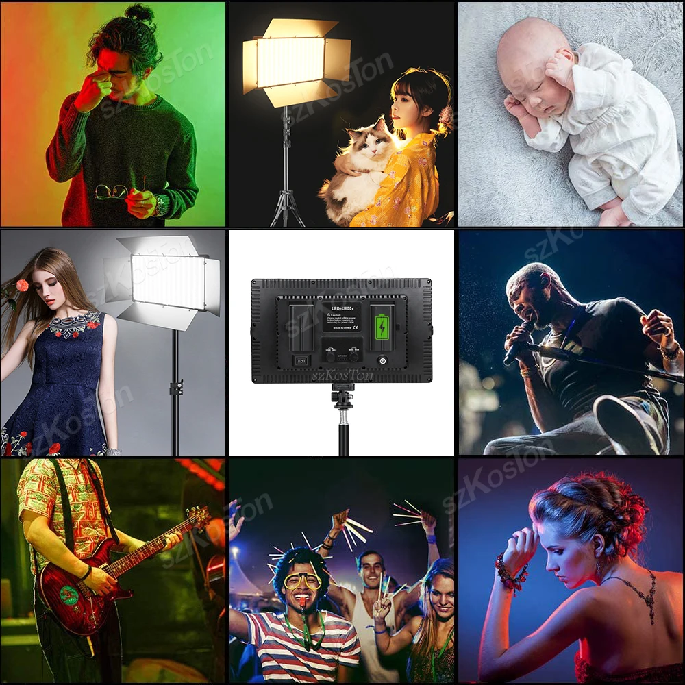 Фото Набор светодиодных ламп RGB для видеосъемки, лампа для фотосъемки с 78 дюймовой подсветильник вкой, аккумулятор 8800 мАч, 3200-5600K, для YouTube, фотосъе... №2
