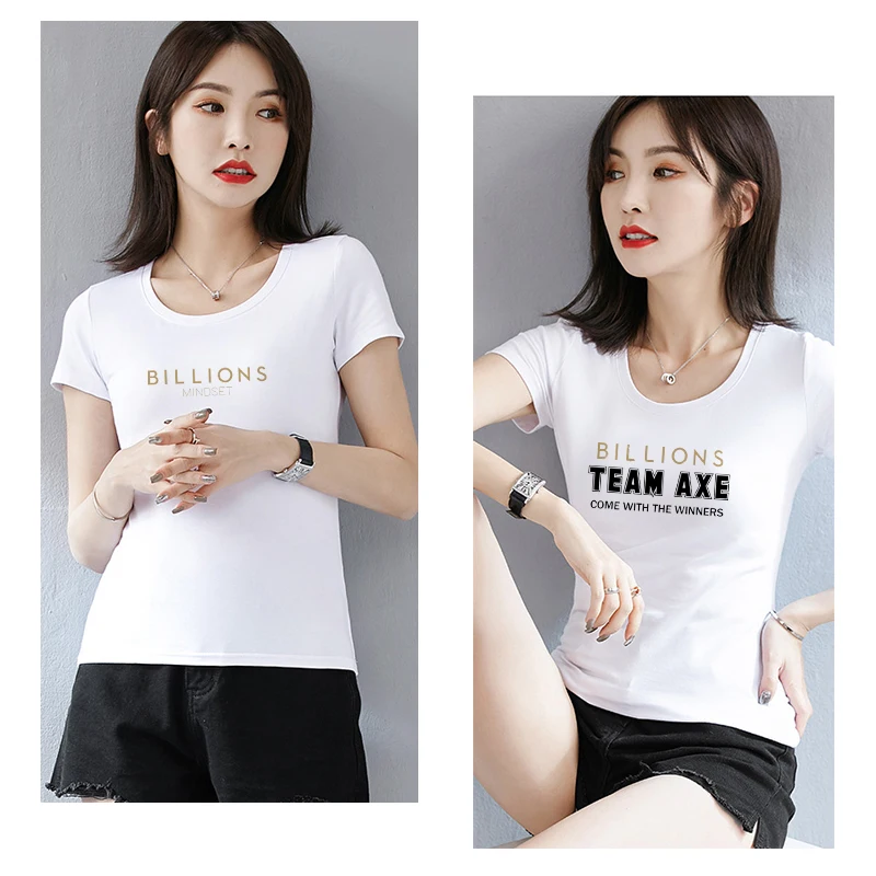 

Billions Season Round Neck Short Sleeve Clothes Casual Fashion T-Shirt Tops Women's T-shirt Summer Women's Print T-Shirt Women
