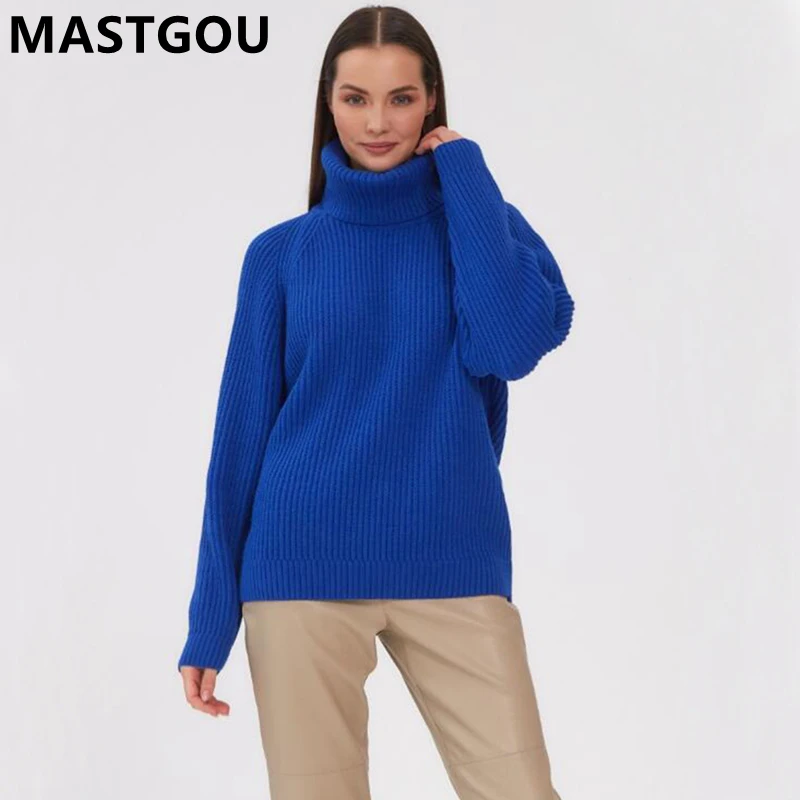 Женский плотный кашемировый свитер большого размера на осень и зиму |