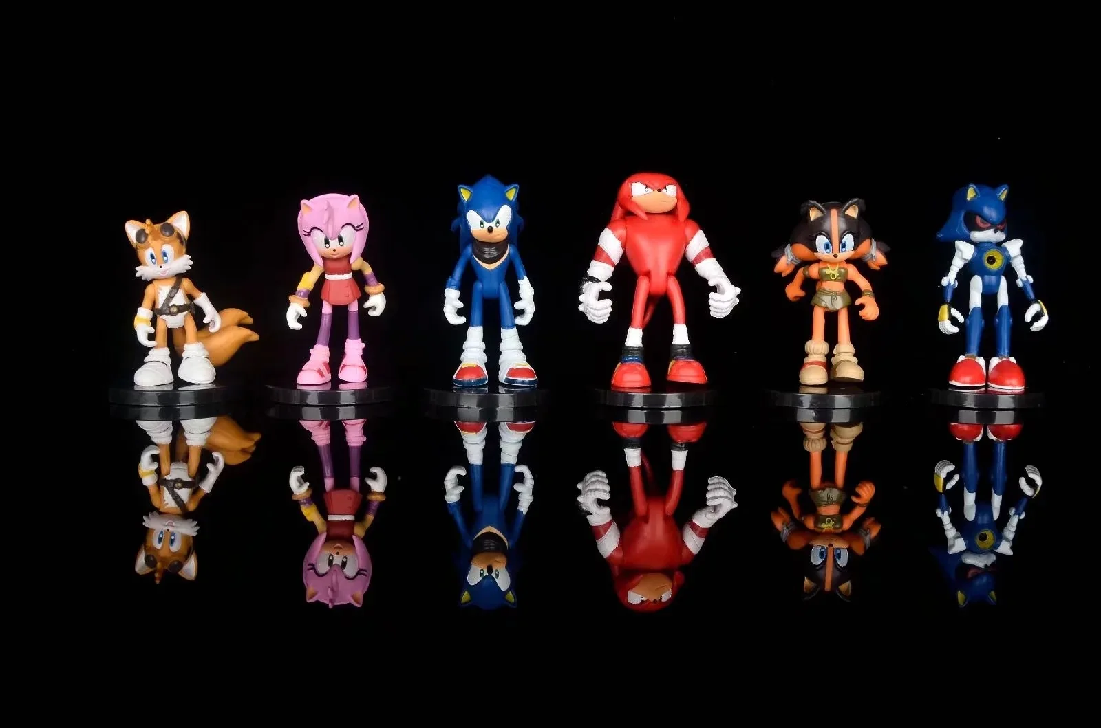 

Set Mini Cute 6pcs Sonic PVC Character Toy Hedgehog Shadow Tail figure model dolls Children Animal Toy birthday gift