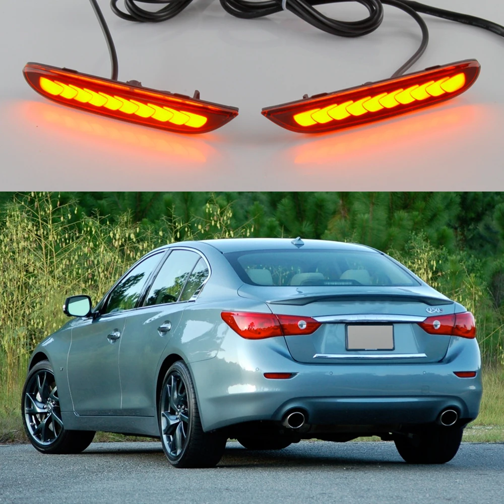 

LED Car Rear Reflector Tail Light Brake Lamp w/ Turn Signal Assembly Accessories For Infiniti Q50 Sport 2014 2015 2016