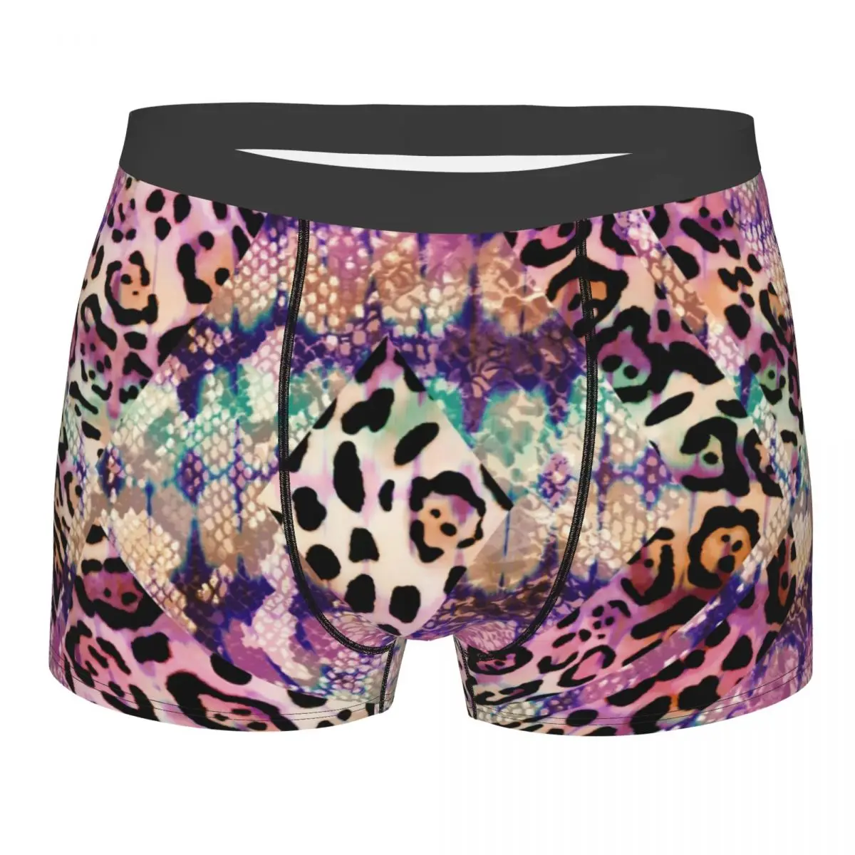

Men's Panties Underpants Boxershorts Animal Lion Leo And Snake Mix Pattern Underwear for Man Sexy Male Boxer Shorts