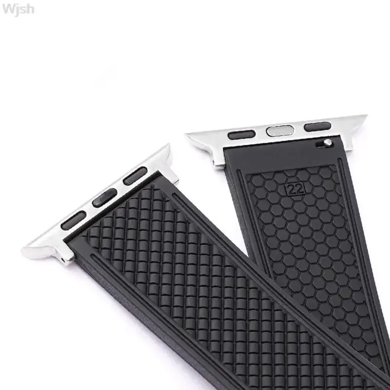 Ремешок силиконовый для Apple Watch band 44 мм 40 42 38 браслет смарт-часов apple watch 7 6 5 4 3 se