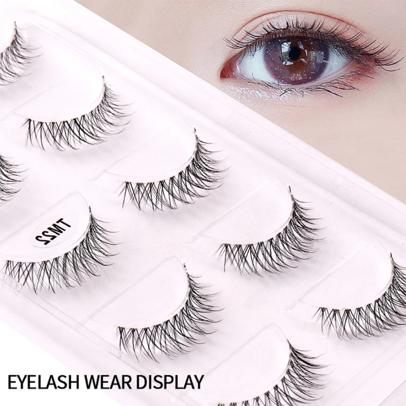 

5pairs Individual False Eyelashes Natural Look False Eyelashes Cluster Dramatic Lashes Makeup Eyelash Extension D2TA