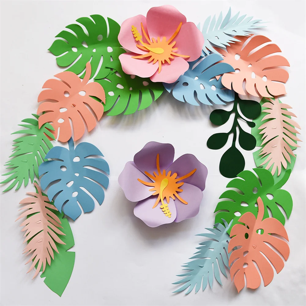 

6/8pcs DIY Paper Turtle Leaf Palm Leaves Easter Forest Theme Birthday Party Background Decor Home Garden Decorating Baby Shower