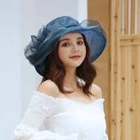 sun hat female bright sun hat is prevented bask in air spring summer organza single flower beach tourism hat colorful bucket