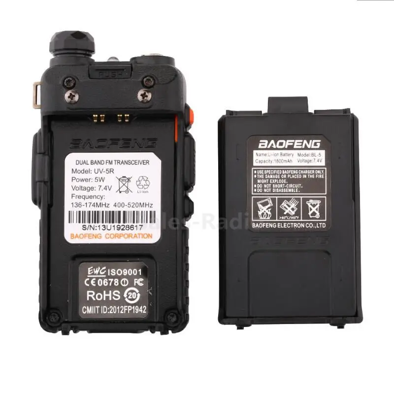 4X BaoFeng walkie talkie UV-5R two way cb radio upgrade version baofeng uv5r 128CH 5W VHF UHF 136-174Mhz & 400-520Mhz