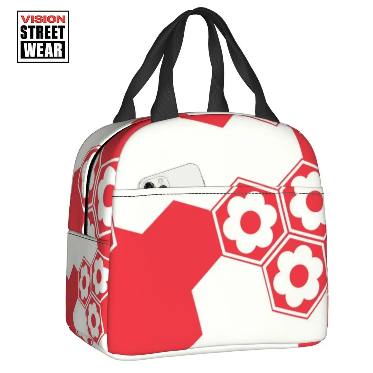 

2023 New Sesshomaru Flower Print Insulated Lunch Bag Waterproof Anime Feudal Demon Inuyasha Cooler Thermal Lunch Box Children